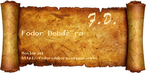 Fodor Debóra névjegykártya